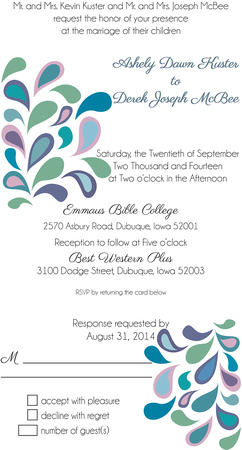 Invitation with tear off RSVP card